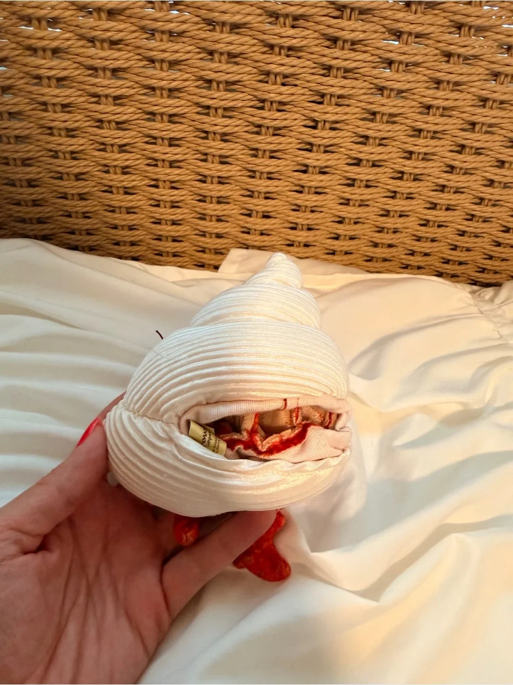 Orange Plush Hermit Crab Stuffed Animal - Soft Shell Cuddly Toy